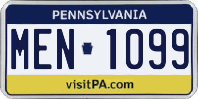 PA license plate MEN1099