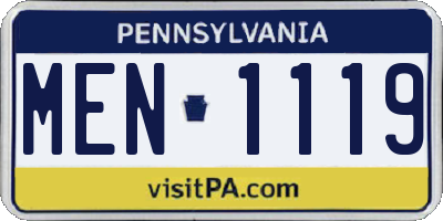 PA license plate MEN1119