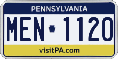 PA license plate MEN1120