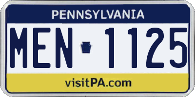 PA license plate MEN1125