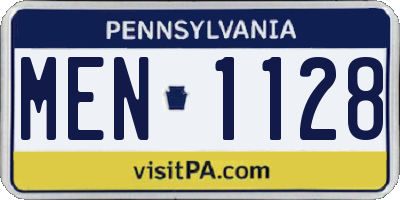 PA license plate MEN1128