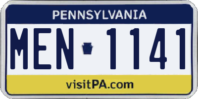 PA license plate MEN1141