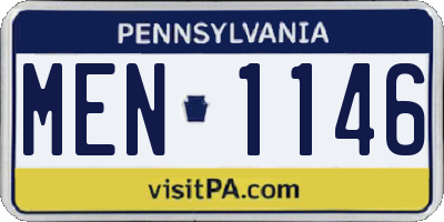PA license plate MEN1146