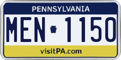 PA license plate MEN1150