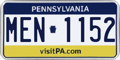 PA license plate MEN1152
