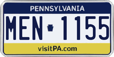 PA license plate MEN1155