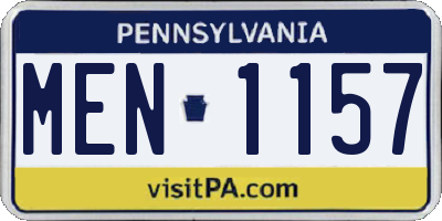 PA license plate MEN1157