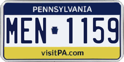 PA license plate MEN1159