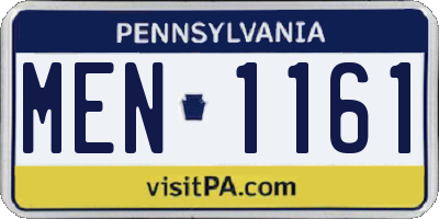 PA license plate MEN1161