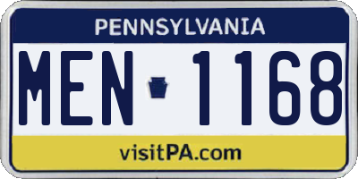 PA license plate MEN1168