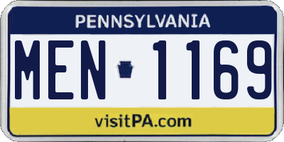 PA license plate MEN1169