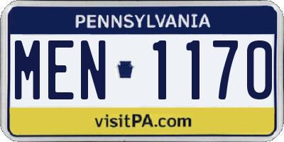 PA license plate MEN1170