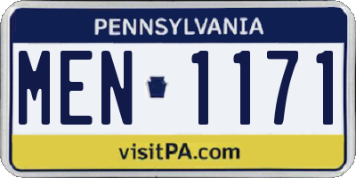 PA license plate MEN1171