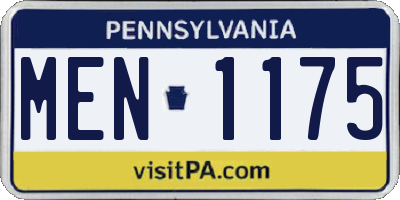 PA license plate MEN1175