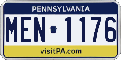 PA license plate MEN1176