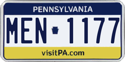 PA license plate MEN1177