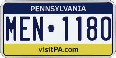 PA license plate MEN1180