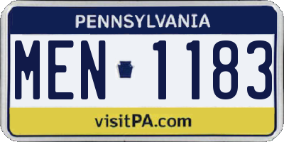 PA license plate MEN1183