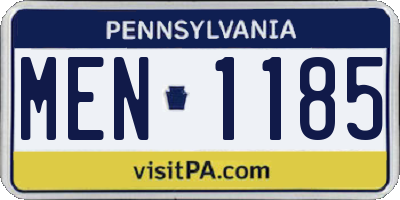 PA license plate MEN1185