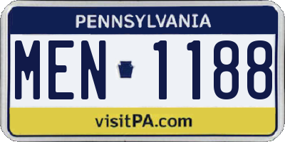 PA license plate MEN1188