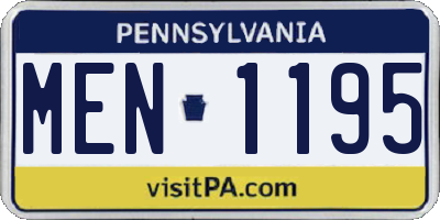 PA license plate MEN1195
