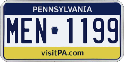 PA license plate MEN1199
