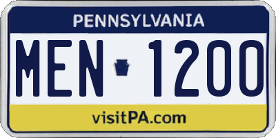 PA license plate MEN1200