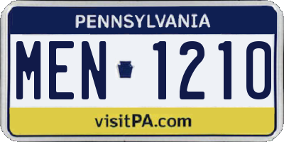 PA license plate MEN1210