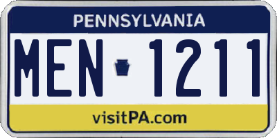 PA license plate MEN1211
