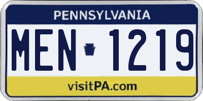 PA license plate MEN1219