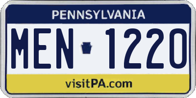 PA license plate MEN1220