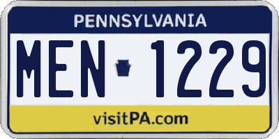 PA license plate MEN1229