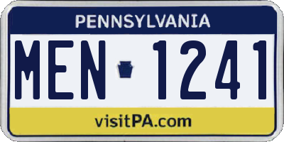 PA license plate MEN1241