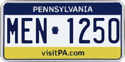 PA license plate MEN1250