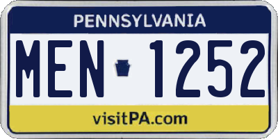 PA license plate MEN1252