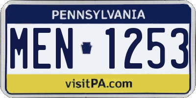 PA license plate MEN1253