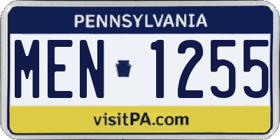 PA license plate MEN1255