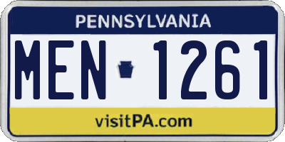 PA license plate MEN1261