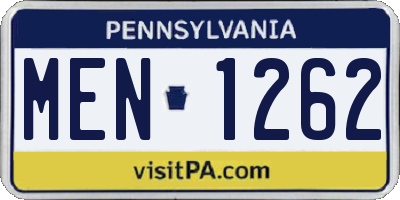 PA license plate MEN1262