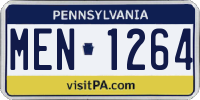 PA license plate MEN1264