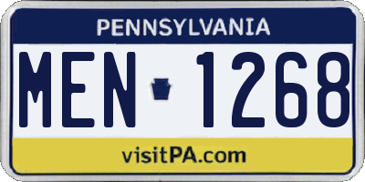 PA license plate MEN1268