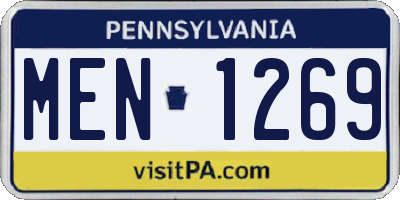 PA license plate MEN1269