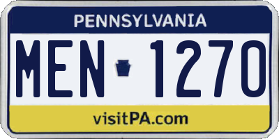 PA license plate MEN1270