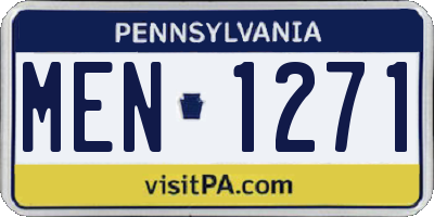 PA license plate MEN1271