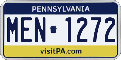 PA license plate MEN1272