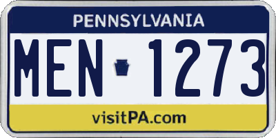 PA license plate MEN1273