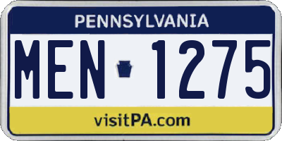 PA license plate MEN1275