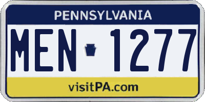 PA license plate MEN1277