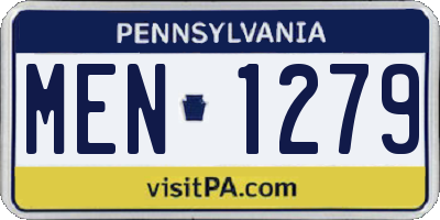PA license plate MEN1279