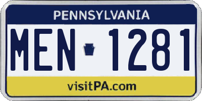 PA license plate MEN1281